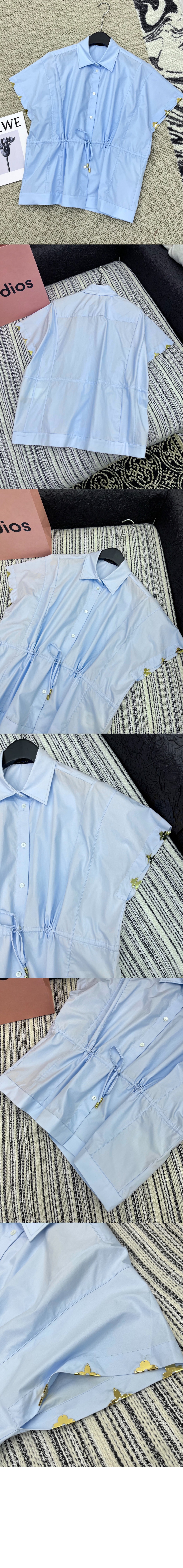 미러급레플리카사이트 | 명품레플리카 전문 쇼핑몰  | 퍼스트원 - 드로스트링 웨이스트 코튼 포플린 셔츠 > 루이비통