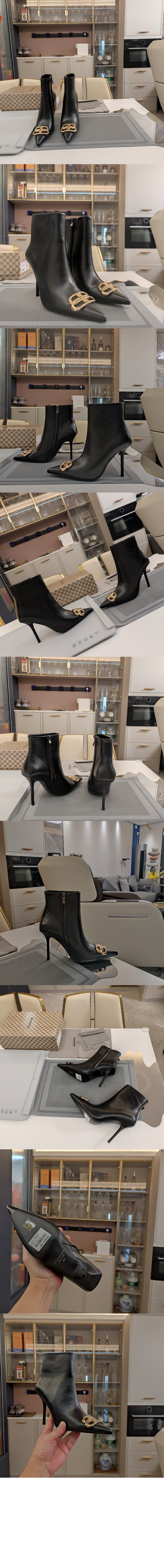 미러급레플리카사이트 | 명품레플리카 전문 쇼핑몰  | 퍼스트원 - BB 로고 장식 레더 앵클 부츠힐 764445 &gt; 발렌시아가