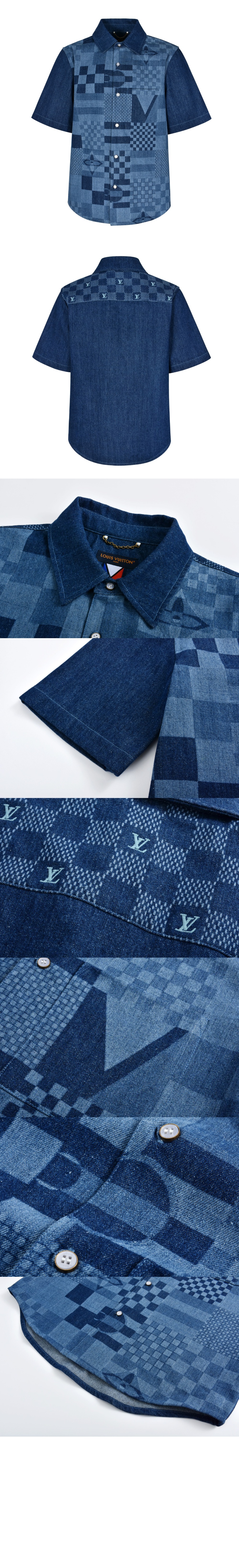미러급레플리카사이트 | 명품레플리카 전문 쇼핑몰  | 퍼스트원 - 프린티드 쇼트 슬리브드 데님 셔츠 &gt; 루이비통