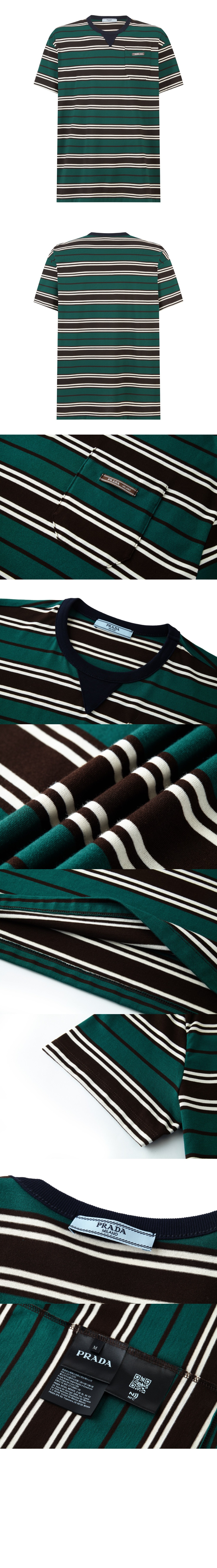 미러급레플리카사이트 | 명품레플리카 전문 쇼핑몰  | 퍼스트원 - 스트라이프 라일 코튼 티셔츠 &gt; 프라다