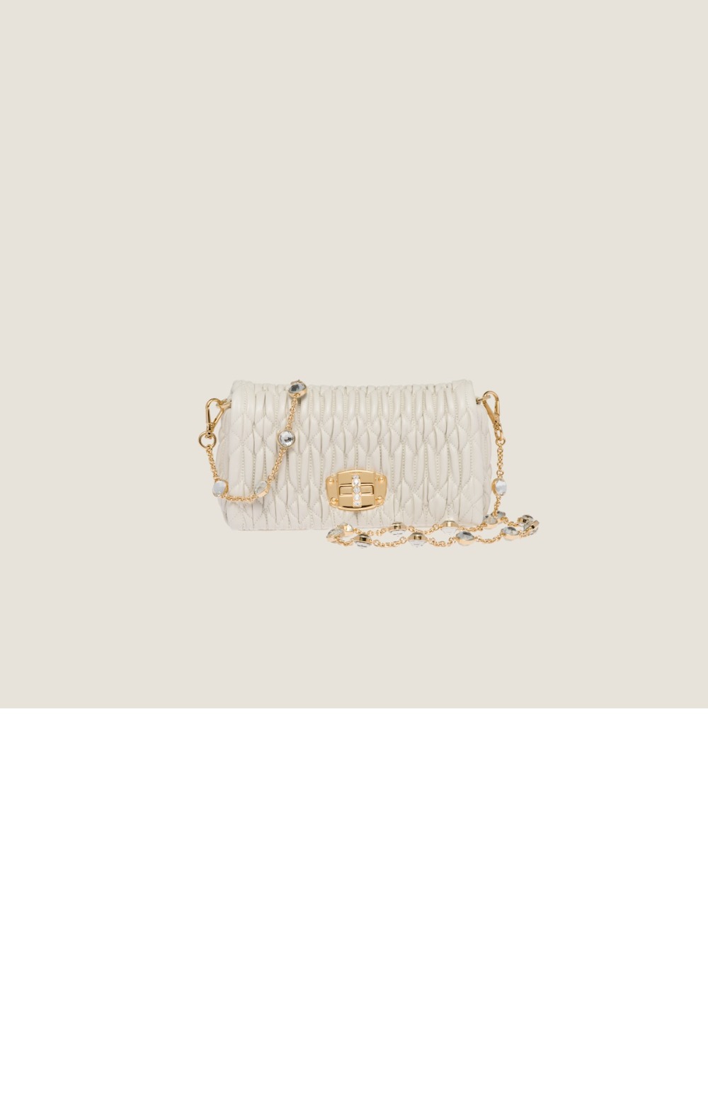 미러급레플리카사이트 | 명품레플리카 전문 쇼핑몰  | 퍼스트원 - 미우 크리스털 나파 가죽 및 크리스털 미니백 5BP079 &gt; 미우미우