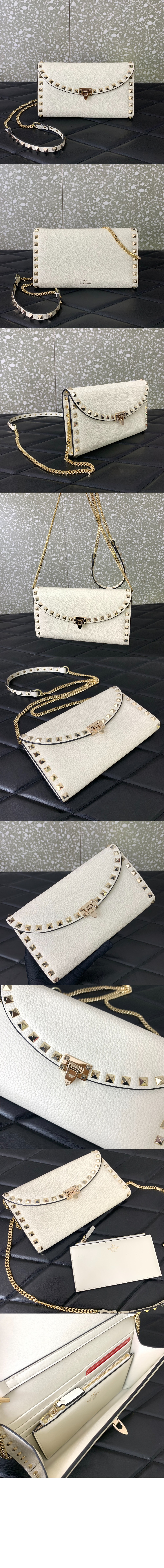 미러급레플리카사이트 | 명품레플리카 전문 쇼핑몰  | 퍼스트원 - 락스터드 그레인 송아지 가죽 체인 지갑 &gt; 발렌티노