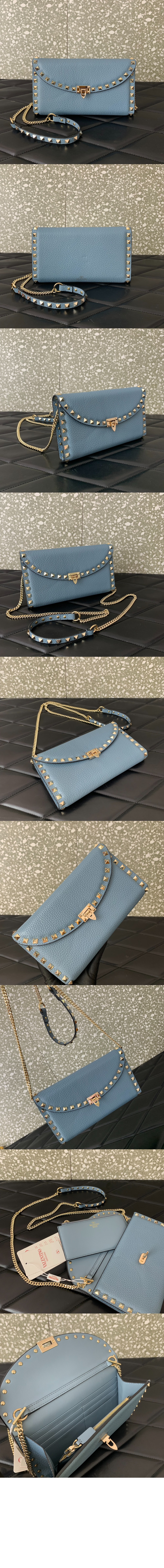 미러급레플리카사이트 | 명품레플리카 전문 쇼핑몰  | 퍼스트원 - 락스터드 그레인 송아지 가죽 체인 지갑 &gt; 발렌티노