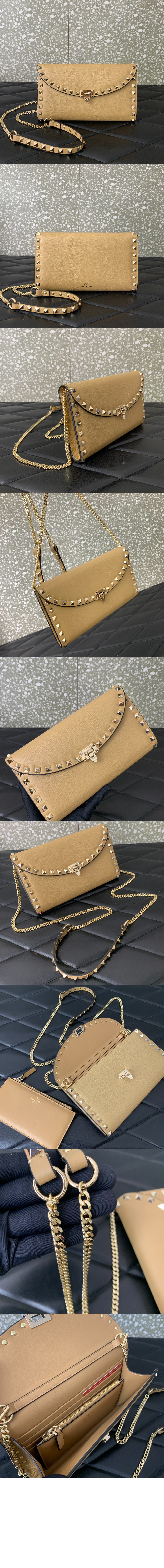 미러급레플리카사이트 | 명품레플리카 전문 쇼핑몰  | 퍼스트원 - 락스터드 그레인 송아지 가죽 체인 지갑 &gt; 발렌티노