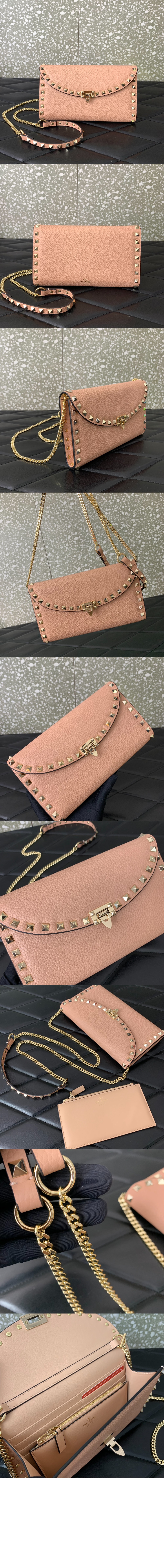 미러급레플리카사이트 | 명품레플리카 전문 쇼핑몰  | 퍼스트원 - 락스터드 그레인 송아지 가죽 체인 지갑 &gt; 발렌티노