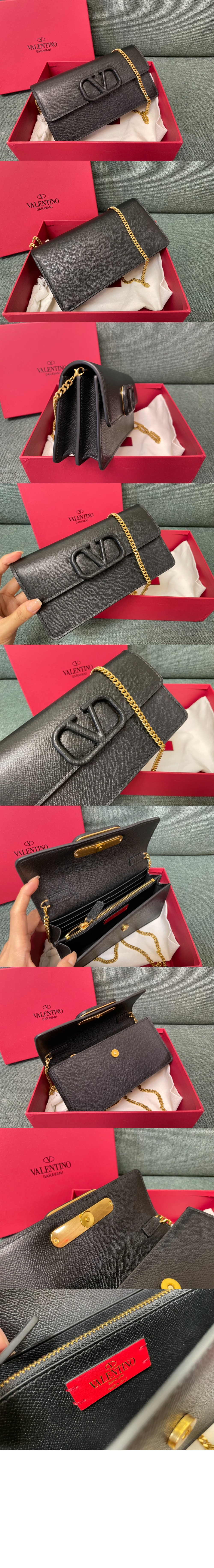 미러급레플리카사이트 | 명품레플리카 전문 쇼핑몰  | 퍼스트원 - VLogo 시그니처 메탈릭 그레인 카프스킨 체인 지갑 &gt; 발렌티노