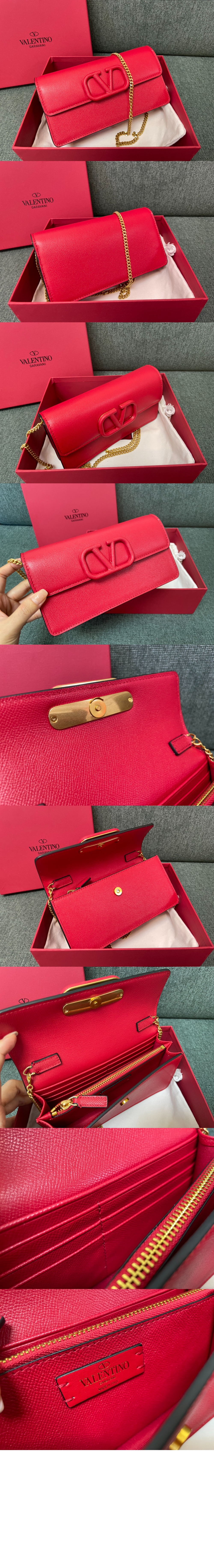 미러급레플리카사이트 | 명품레플리카 전문 쇼핑몰  | 퍼스트원 - VLogo 시그니처 메탈릭 그레인 카프스킨 체인 지갑 &gt; 발렌티노