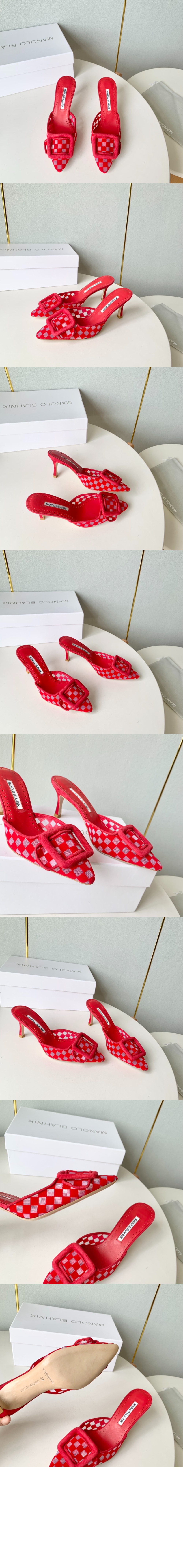 미러급레플리카사이트 | 명품레플리카 전문 쇼핑몰  | 퍼스트원 - 체크무늬 메시 뮬 &gt; 마놀로블라닉