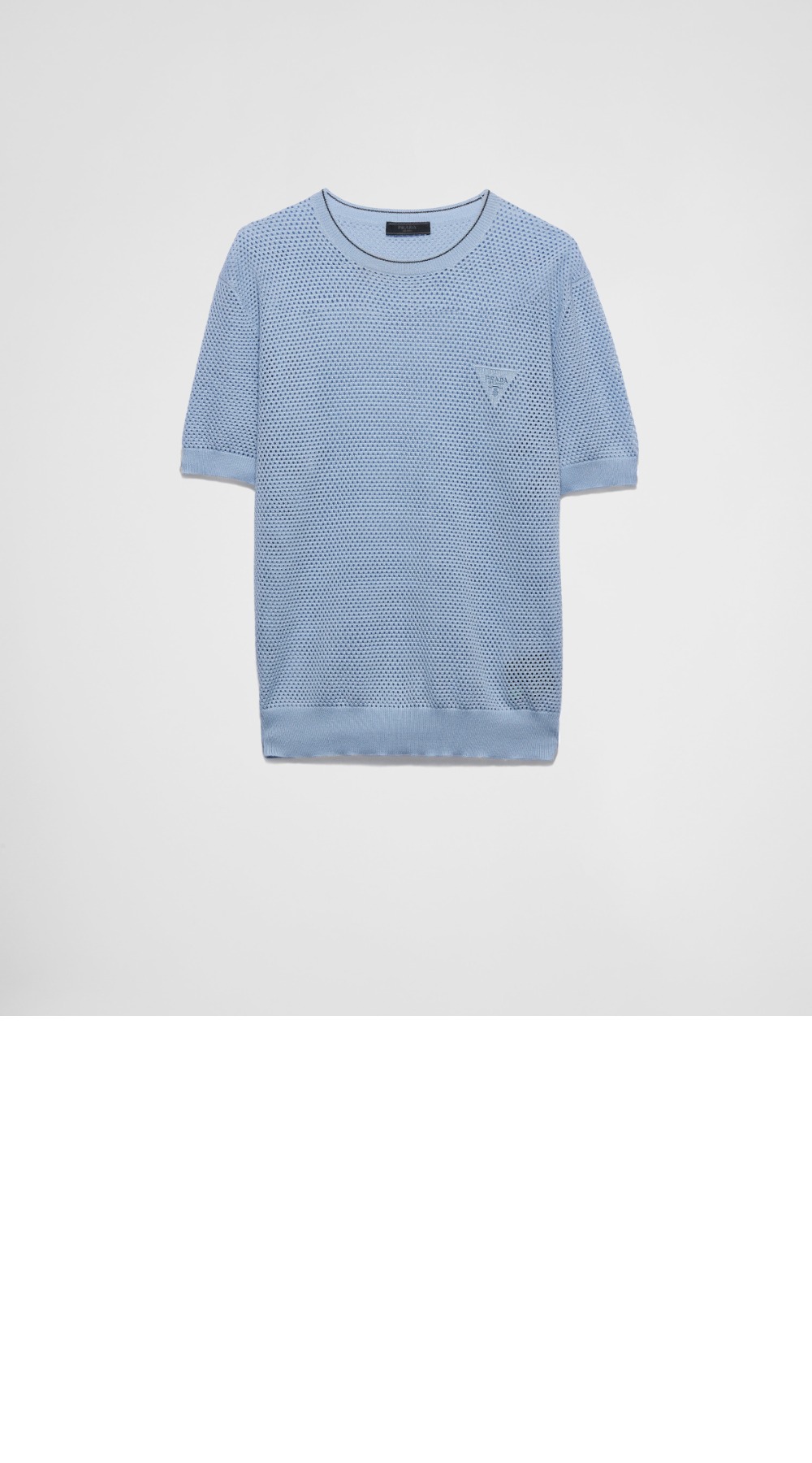 미러급레플리카사이트 | 명품레플리카 전문 쇼핑몰  | 퍼스트원 - 쇼트 슬리브 실크 및 코튼 스웨터 &gt; 프라다