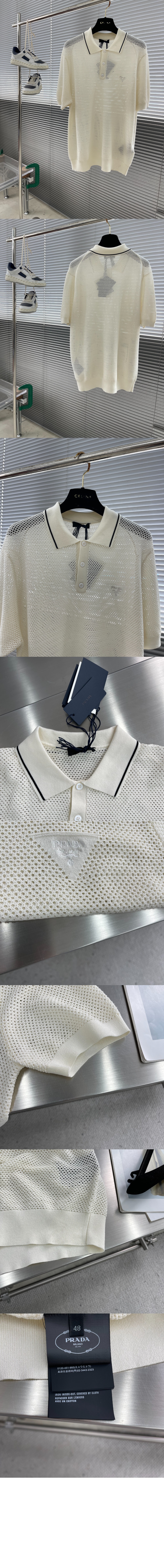 미러급레플리카사이트 | 명품레플리카 전문 쇼핑몰  | 퍼스트원 - 실크 앤 코튼 폴로 셔츠 &gt; 프라다