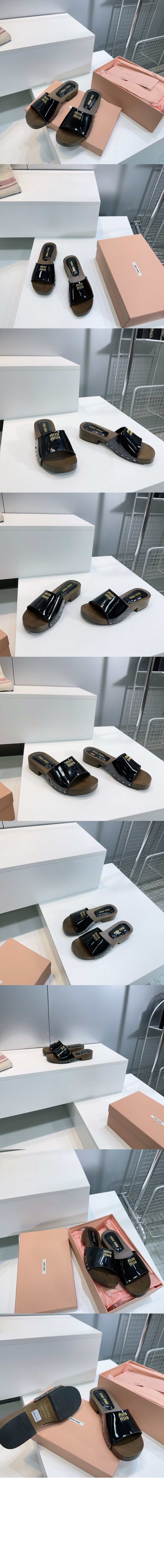 미러급레플리카사이트 | 명품레플리카 전문 쇼핑몰  | 퍼스트원 - 페이턴트 가죽 클로그 5Z425E &gt; 미우미우