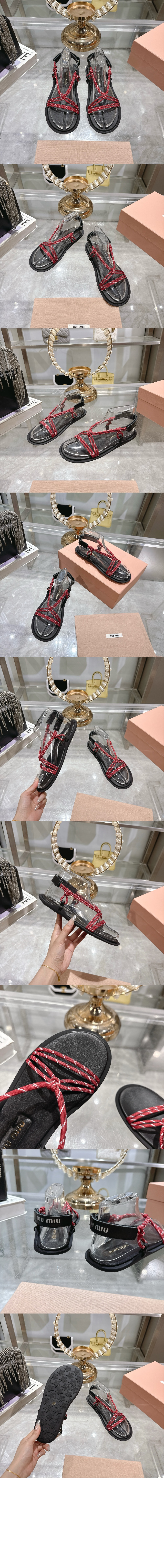 미러급레플리카사이트 | 명품레플리카 전문 쇼핑몰  | 퍼스트원 - Riviere 코드 및 가죽 샌들 5X420E &gt; 미우미우