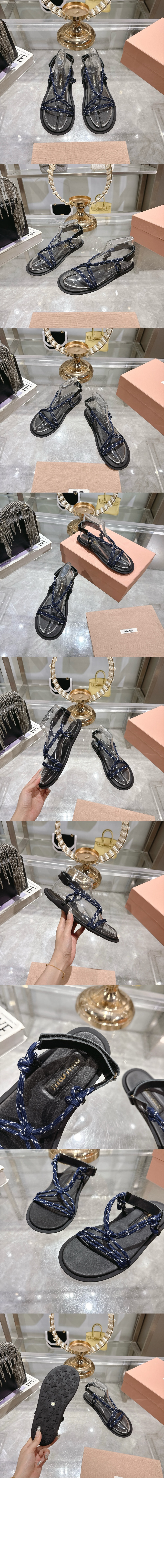 미러급레플리카사이트 | 명품레플리카 전문 쇼핑몰  | 퍼스트원 - Riviere 코드 및 가죽 샌들 5X420E &gt; 미우미우