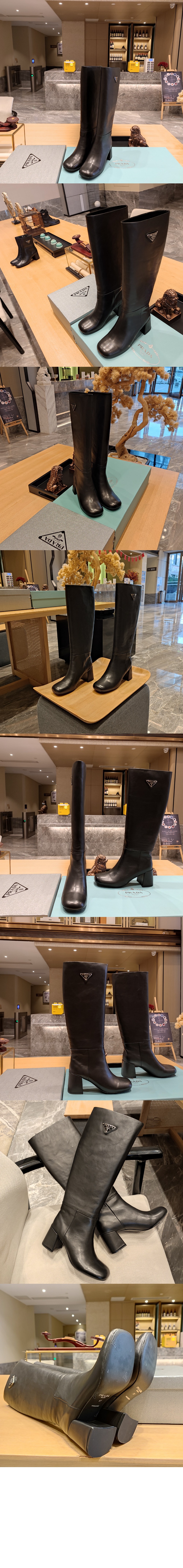 미러급레플리카사이트 | 명품레플리카 전문 쇼핑몰  | 퍼스트원 - 로고 브러쉬드 가죽 롱 부츠 1W931M &gt; 프라다