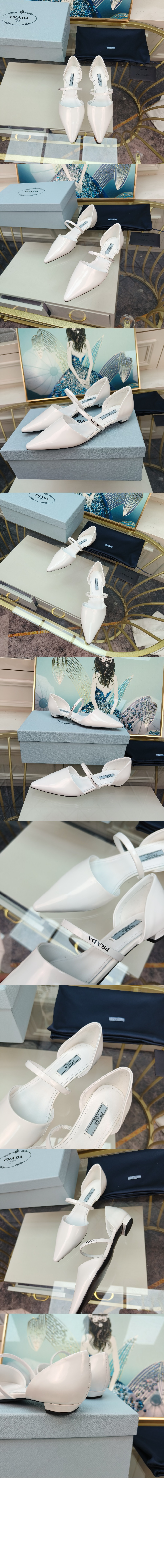 미러급레플리카사이트 | 명품레플리카 전문 쇼핑몰  | 퍼스트원 - 로고 스트랩 레더 플랫 슈즈 1F519M &gt; 프라다