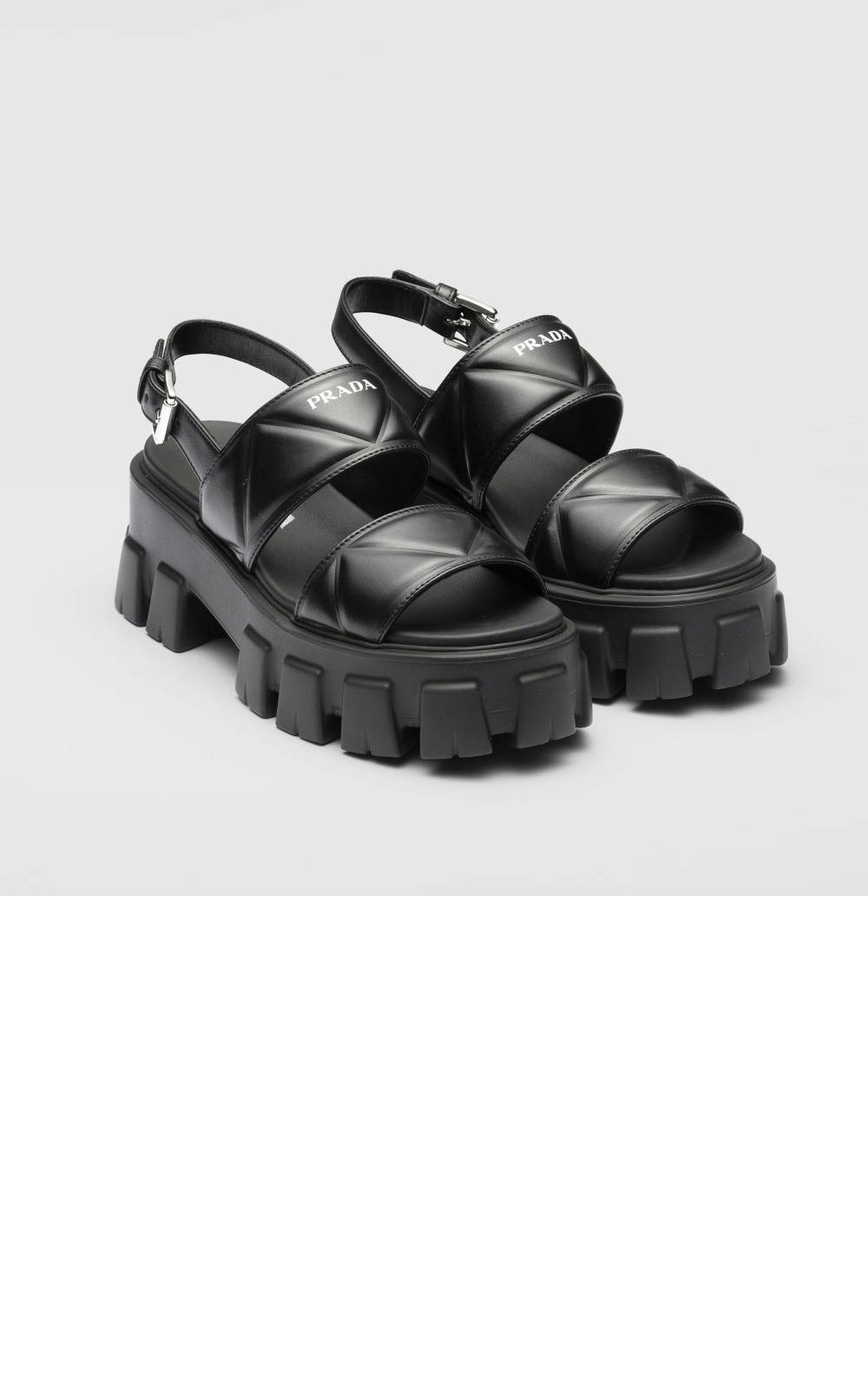 미러급레플리카사이트 | 명품레플리카 전문 쇼핑몰  | 퍼스트원 - 모놀리스 레더 스트랩 통굽 샌들 1X040N &gt; 프라다