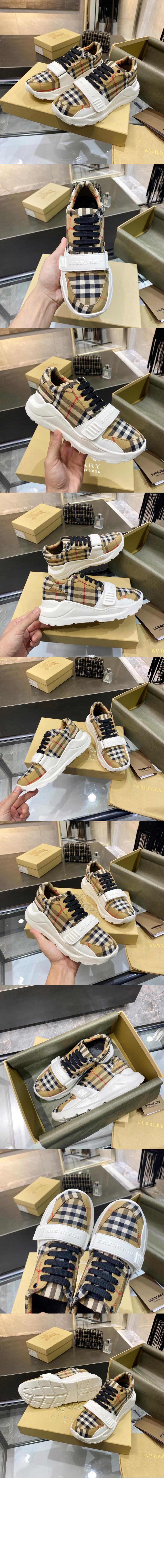 미러급레플리카사이트 | 명품레플리카 전문 쇼핑몰  | 퍼스트원 - 체크 레더 스니커즈 80505091 &gt; 버버리