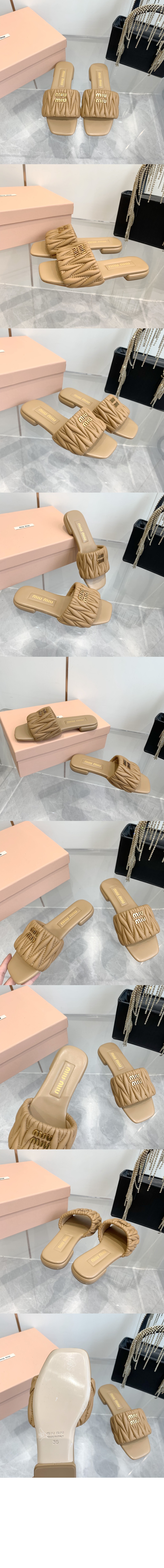미러급레플리카사이트 | 명품레플리카 전문 쇼핑몰  | 퍼스트원 - 마테라쎄 나파 가죽 슬라이드 5XX605 &gt; 미우미우