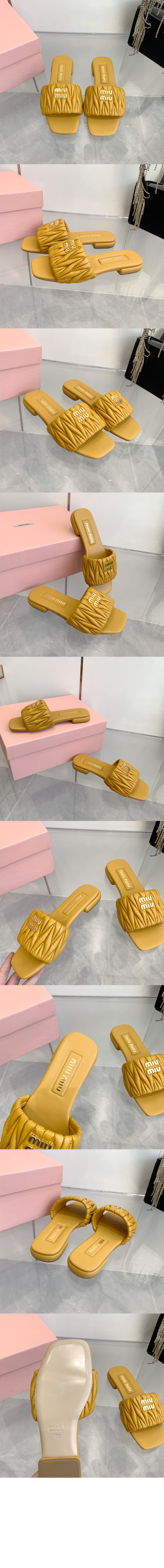 미러급레플리카사이트 | 명품레플리카 전문 쇼핑몰  | 퍼스트원 - 마테라쎄 나파 가죽 슬라이드 5XX605 &gt; 미우미우