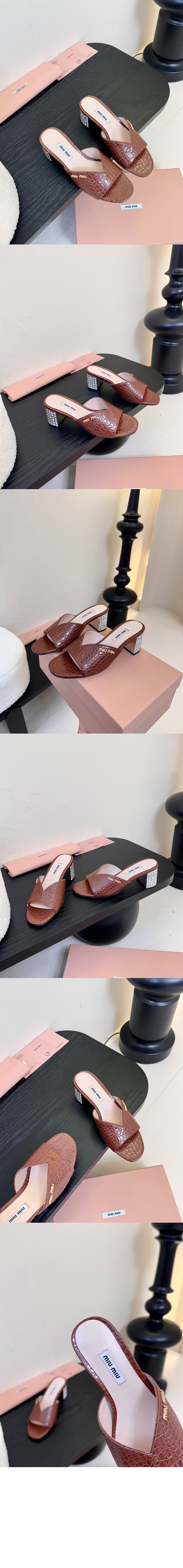 미러급레플리카사이트 | 명품레플리카 전문 쇼핑몰  | 퍼스트원 - 악어 무늬 가죽 샌들 5XX477 &gt; 미우미우