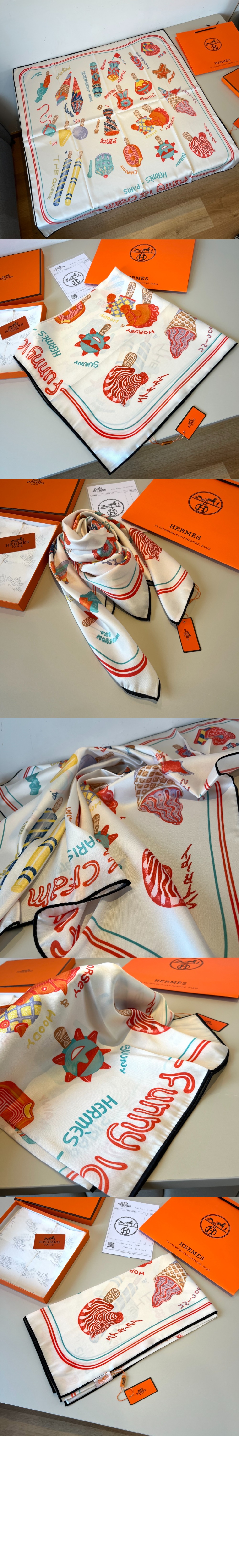 미러급레플리카사이트 | 명품레플리카 전문 쇼핑몰  | 퍼스트원 - Funny Ice Cream 스카프 90 &gt; 에르메스