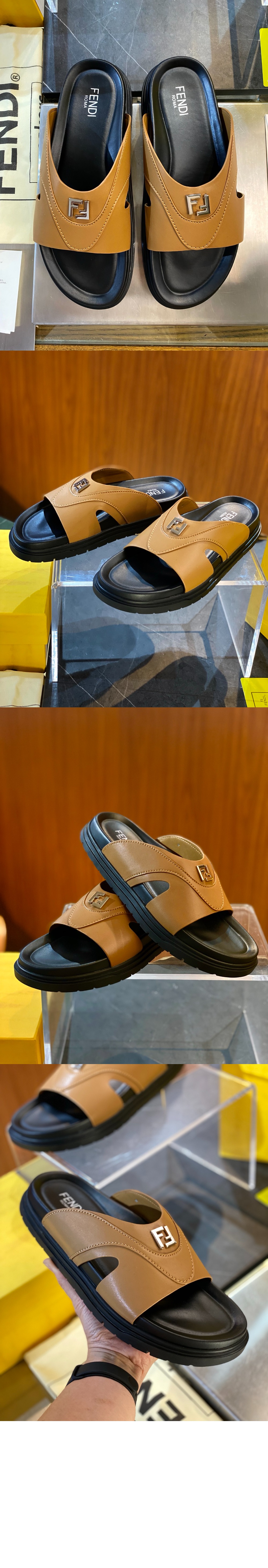 미러급레플리카사이트 | 명품레플리카 전문 쇼핑몰  | 퍼스트원 - 스퀘어드 FF 레더 슬리퍼 7X1673 &gt; 펜디