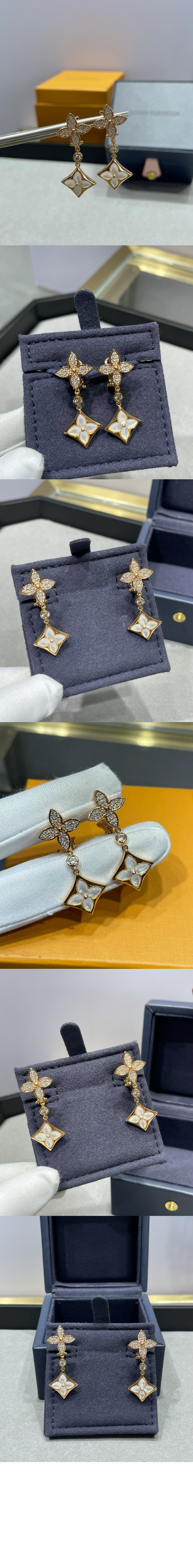 미러급레플리카사이트 | 명품레플리카 전문 쇼핑몰  | 퍼스트원 - 컬러 블라썸 더블 스타 롱 귀걸이 Q06489 > 루이비통