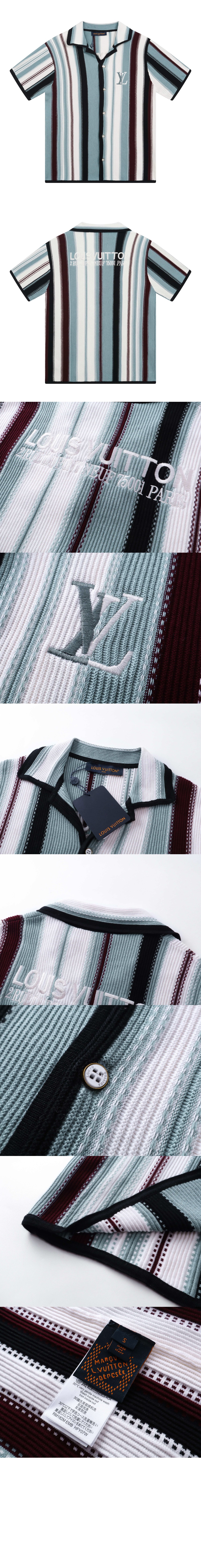 미러급레플리카사이트 | 명품레플리카 전문 쇼핑몰  | 퍼스트원 - 스트라이프드 크로셰 쇼트 슬리브드 셔츠 &gt; 루이비통