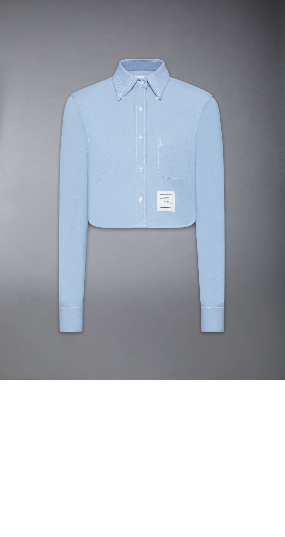 미러급레플리카사이트 | 명품레플리카 전문 쇼핑몰  | 퍼스트원 - 데님 클래식 크롭 롱 슬리브 셔츠 &gt; 톰브라운