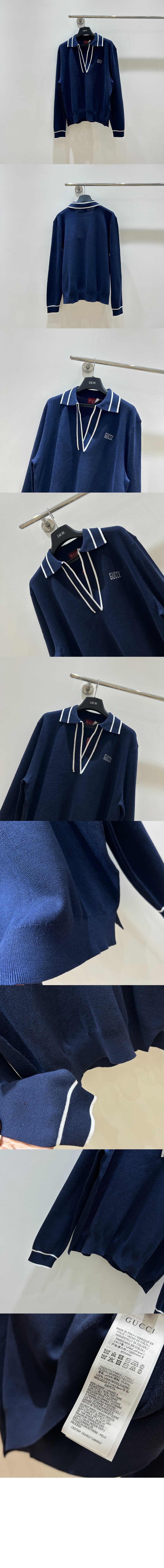 미러급레플리카사이트 | 명품레플리카 전문 쇼핑몰  | 퍼스트원 - 로고 자카드 브이넥 폴로 셔츠 &gt; 구찌