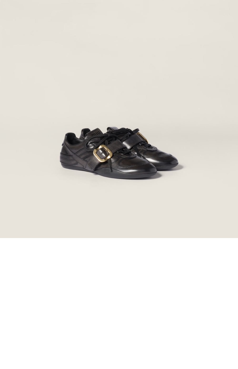 미러급레플리카사이트 | 명품레플리카 전문 쇼핑몰  | 퍼스트원 - 버클 장식 가죽 스니커즈 5E549E &gt; 미우미우