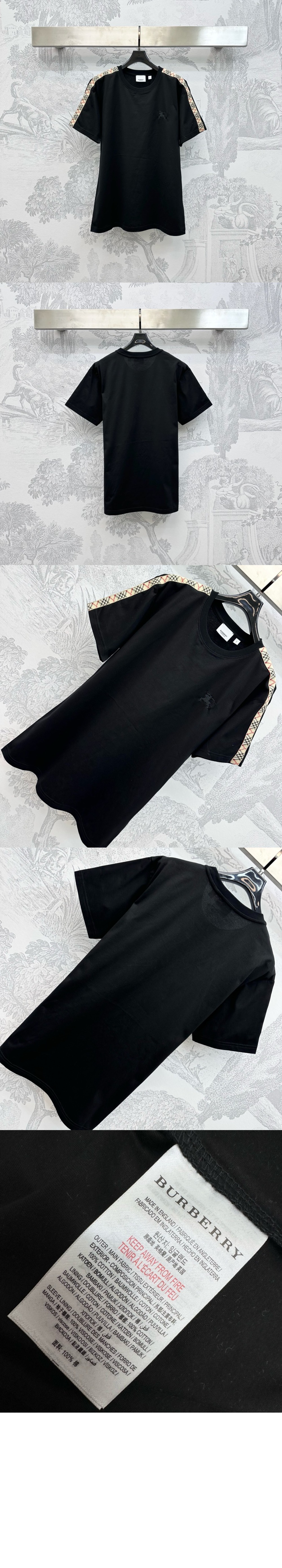 미러급레플리카사이트 | 명품레플리카 전문 쇼핑몰  | 퍼스트원 - 체크 트리밍 코튼 티셔츠 &gt; 버버리