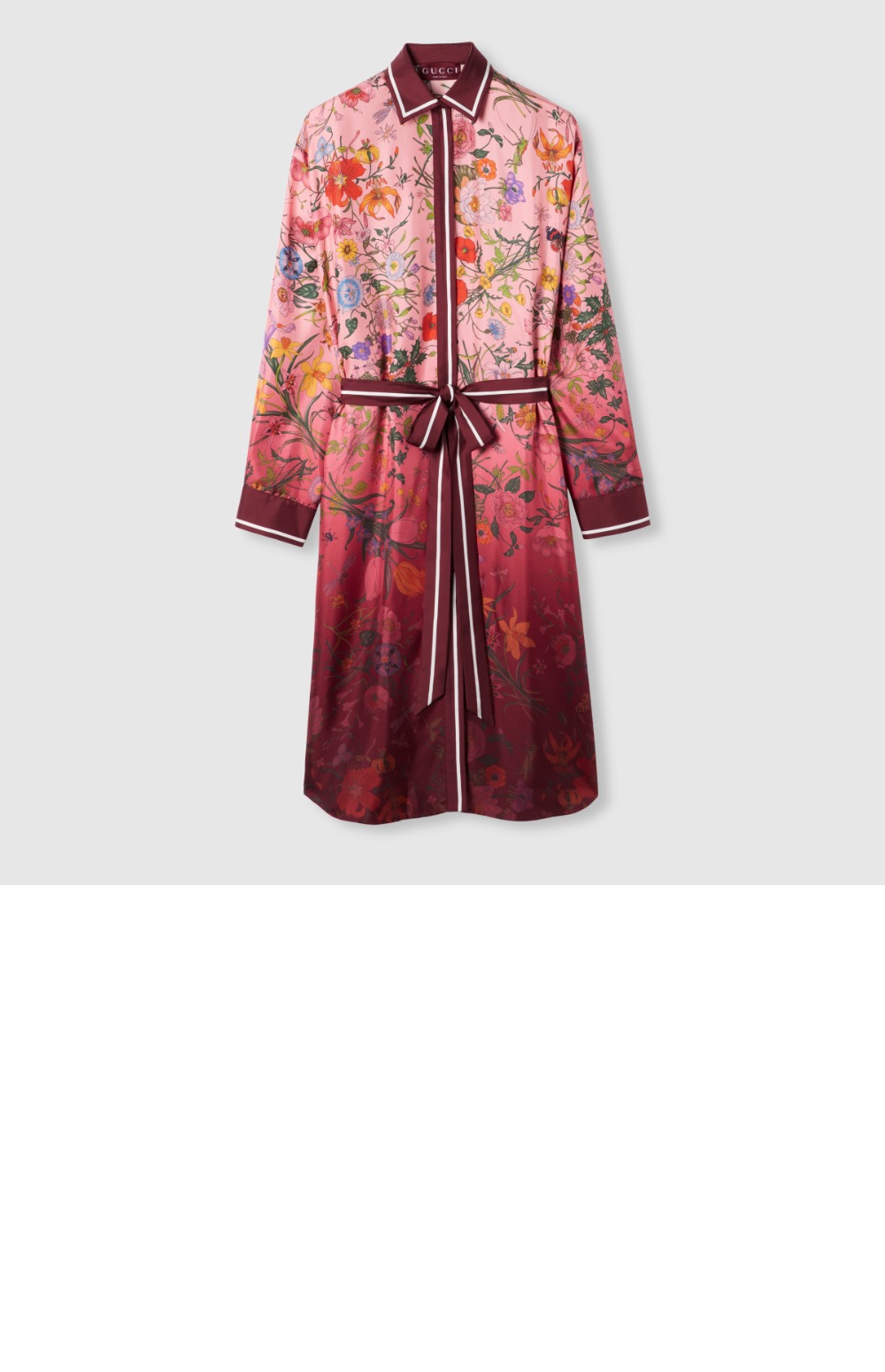 미러급레플리카사이트 | 명품레플리카 전문 쇼핑몰  | 퍼스트원 - 프린트 실크 트윌 셔츠 드레스 &gt; 구찌