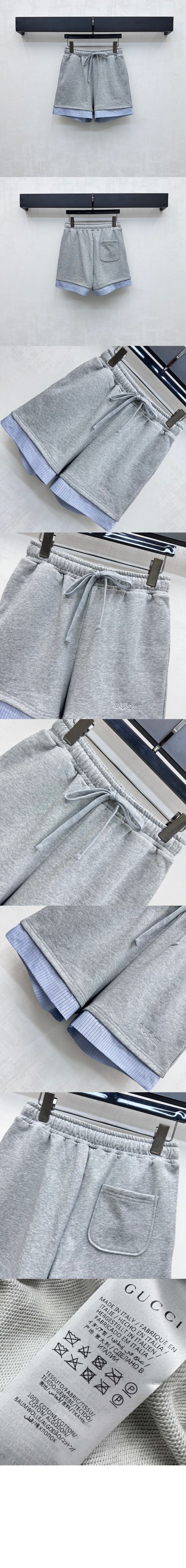 미러급레플리카사이트 | 명품레플리카 전문 쇼핑몰  | 퍼스트원 - 자수가 들어간 코튼 저지 반바지 &gt; 구찌