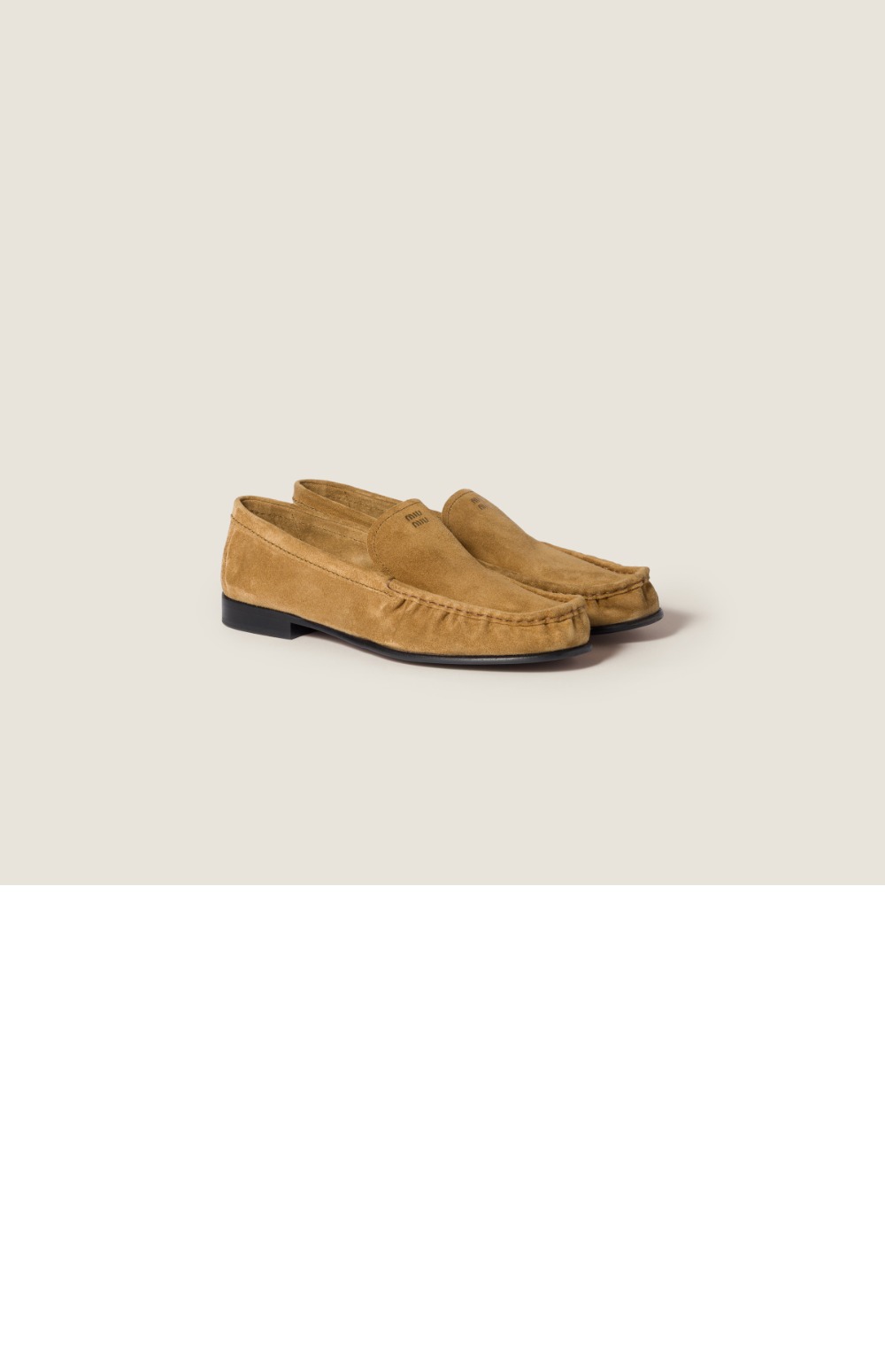 미러급레플리카사이트 | 명품레플리카 전문 쇼핑몰  | 퍼스트원 - 로고가 새겨진 스웨이드 로퍼 5D499E &gt; 미우미우