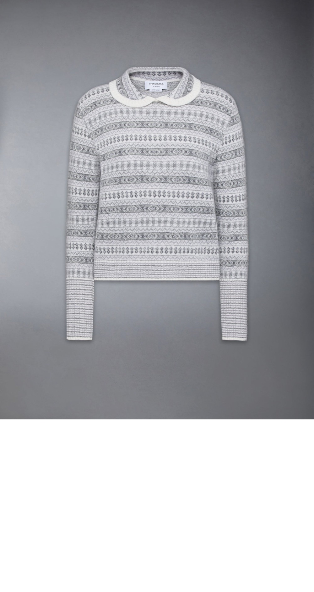 미러급레플리카사이트 | 명품레플리카 전문 쇼핑몰  | 퍼스트원 - 울 플란넬 모헤어 자카드 피터팬 칼라 풀오버 &gt; 톰브라운