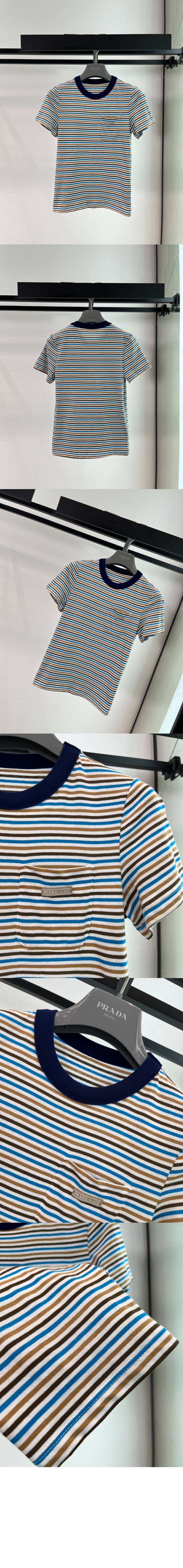 미러급레플리카사이트 | 명품레플리카 전문 쇼핑몰  | 퍼스트원 - 스트라이프 라일 코튼 티셔츠 &gt; 프라다