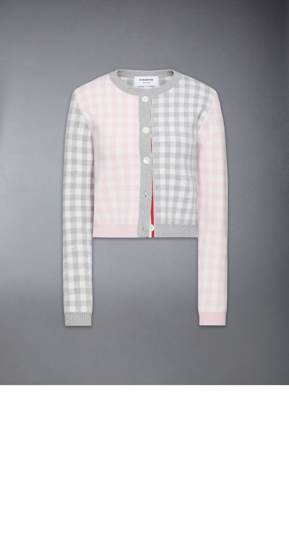 미러급레플리카사이트 | 명품레플리카 전문 쇼핑몰  | 퍼스트원 - 펀믹스 깅엄 체크 자카드 메리노 울 카디건 &gt; 톰브라운