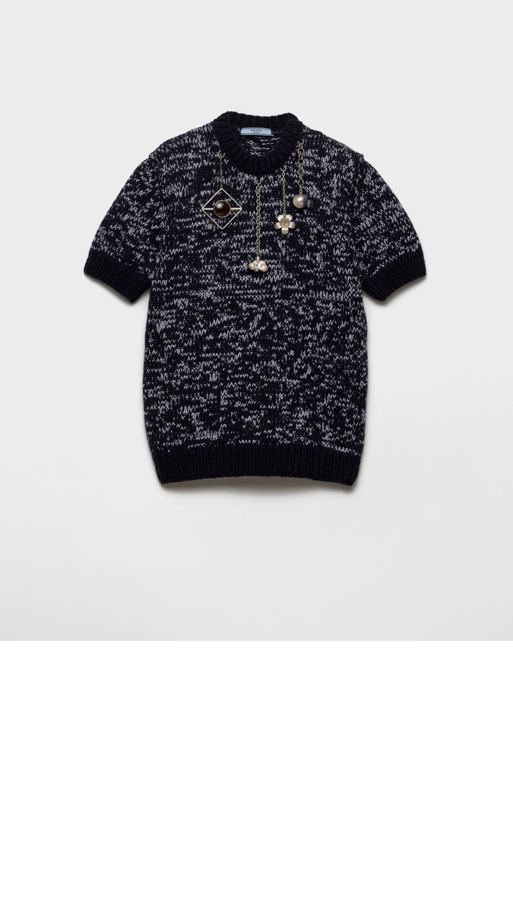 미러급레플리카사이트 | 명품레플리카 전문 쇼핑몰  | 퍼스트원 - 쇼트 슬리브 울 스웨터 펜던트 장식 &gt; 프라다