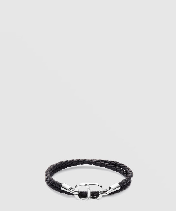 CD Icon 브레이드 가죽 더블 팔찌  B1973
