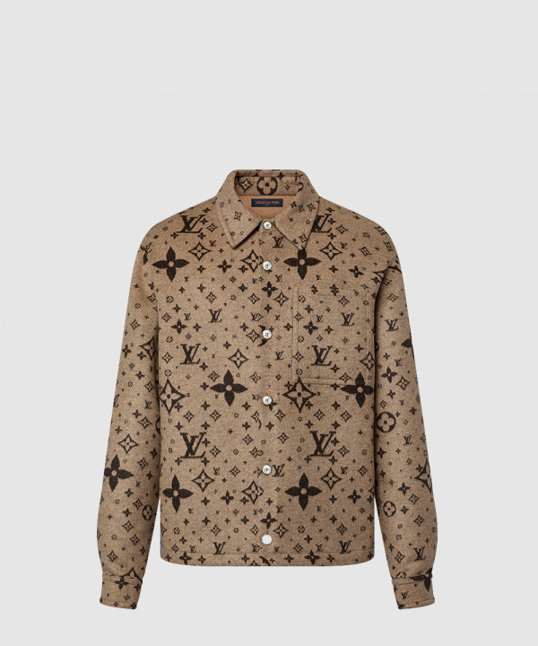 모노그램 더블 페이스 울, 실크 앤드 캐시미어 블렌드 오버셔츠