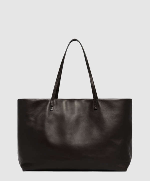 뉘앙스 블랙 레더 토트백 W1727L