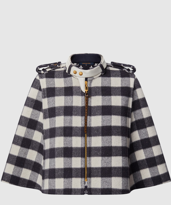 더블 페이스 체크 케이프