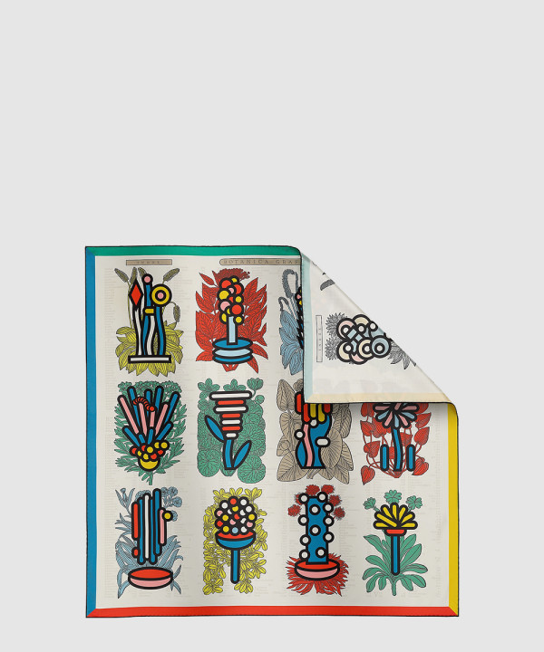 Botanica Grafica 더블 페이스 스카프 90