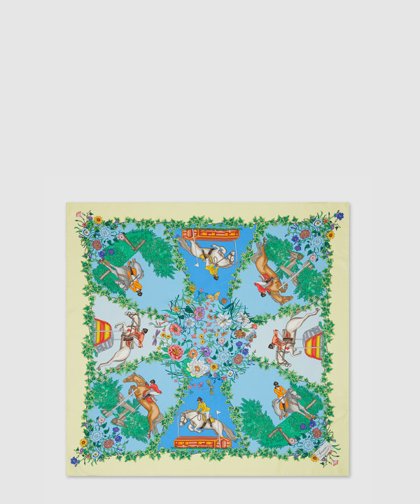 올오버 플로라 프린트 실크 까레 810870