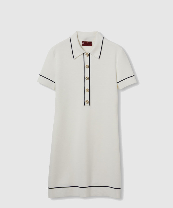 파인 울 폴로 드레스