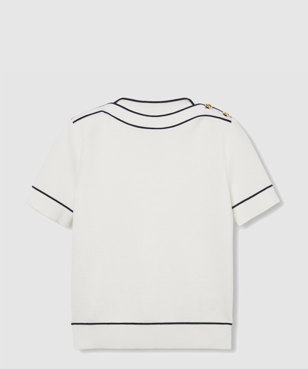 프린트 니트 톱