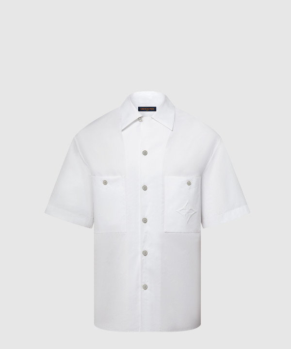 시그니처 쇼트 슬리브드 코튼 셔츠