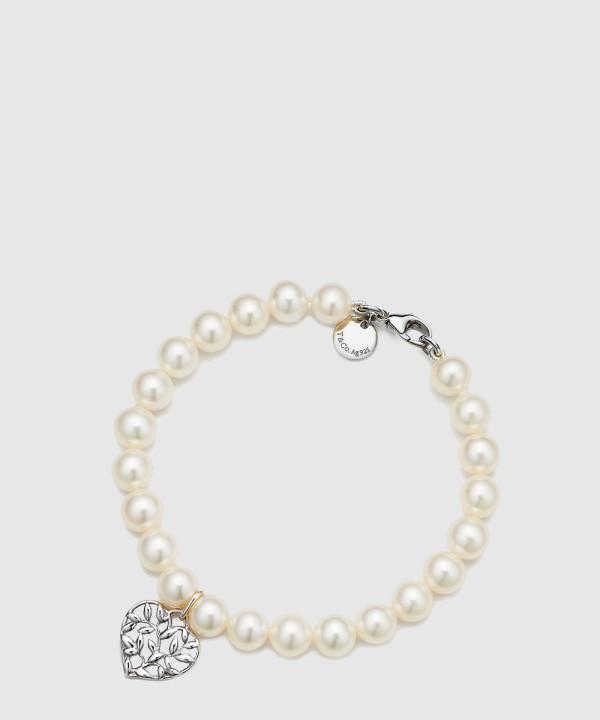 올리브 리프 펄 하트 브레이슬릿