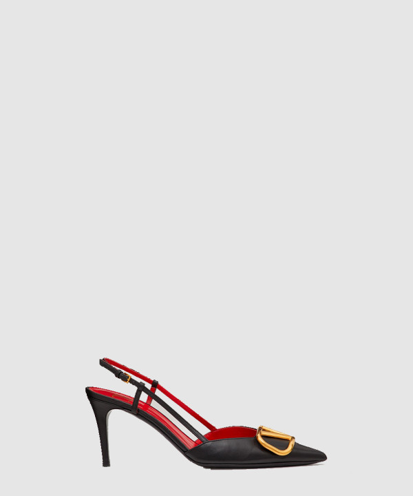 송아지 가죽 슬링백 펌프스